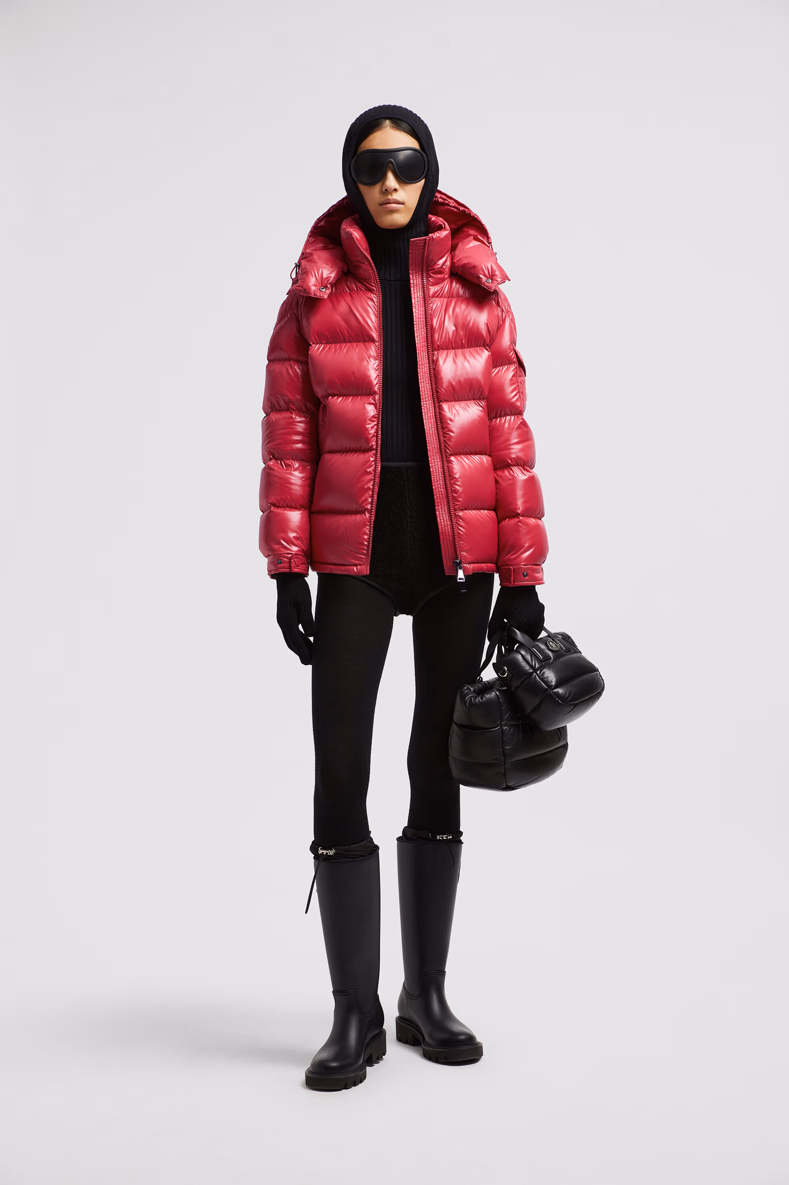Plumífero corto con capucha Maire Mujer Rojo coral Moncler 0